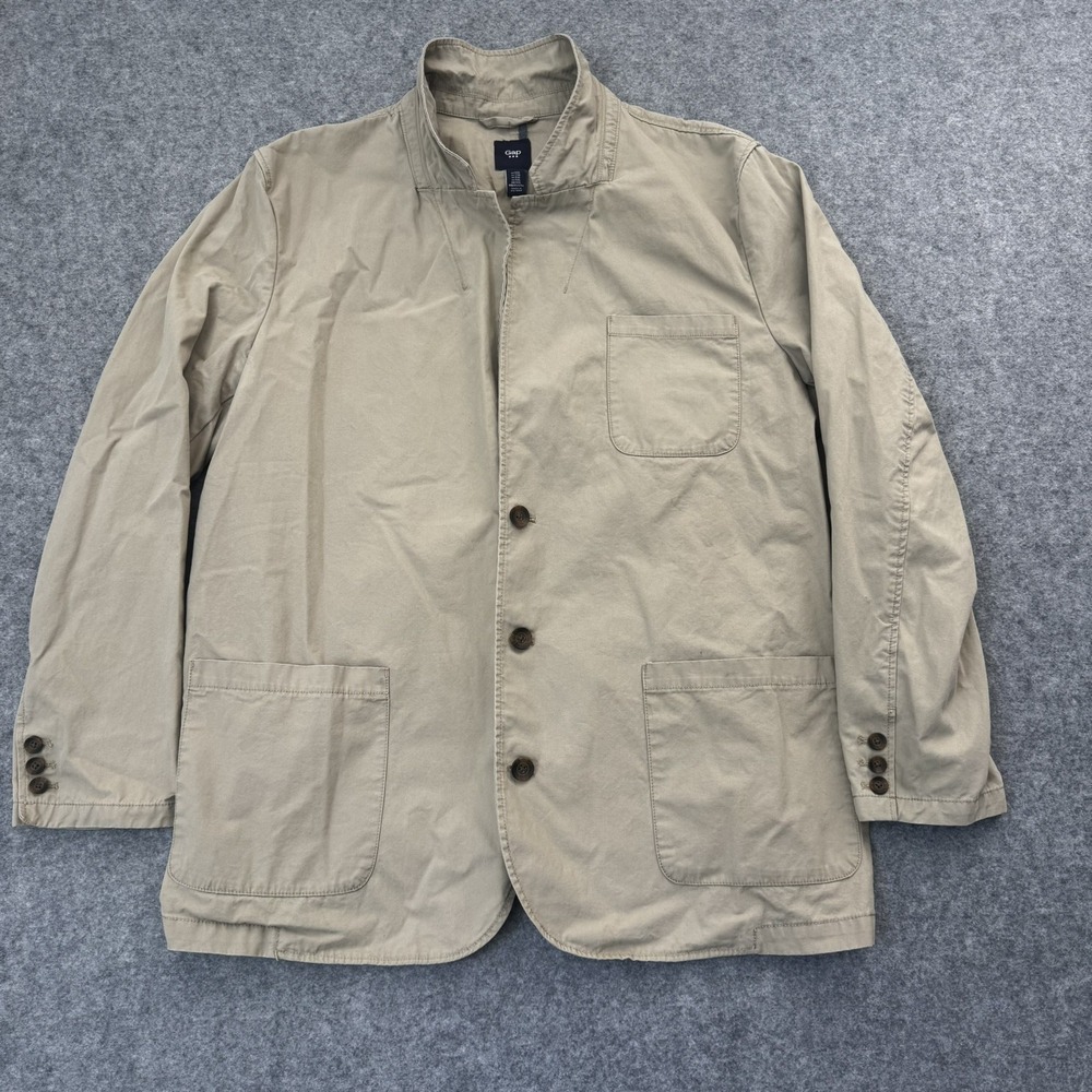 GAP Khaki 3 Button Blazer Jacket Mens XXL Vintage Preppy Casual Overcoat Y2K 02'